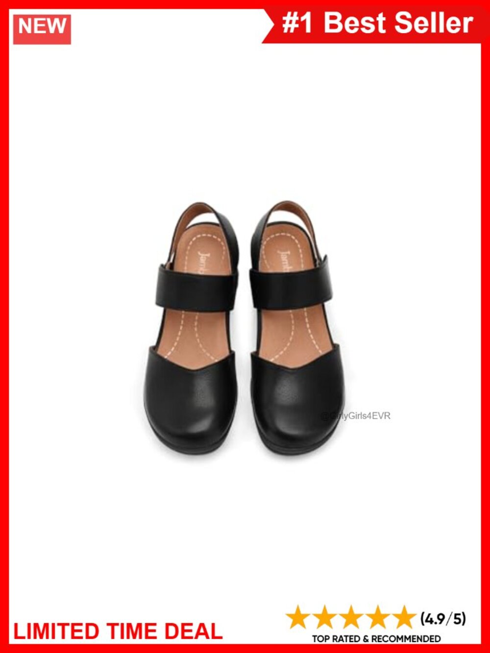 Jambu Nia Leather Wedge Sandals Hook-and-Loop Casual Comfort - Picture 2 of 6